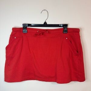 Onque Casual | Red Cotton Ladies Skort with Pockets | Size Petite XL